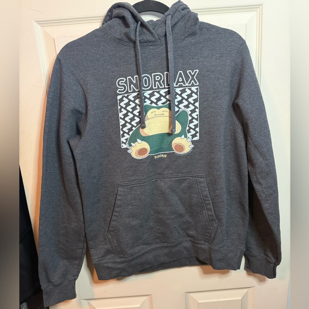 Pokemon Official Gray Snorlax Pullover Hoodie 2024 Size Unisex Small